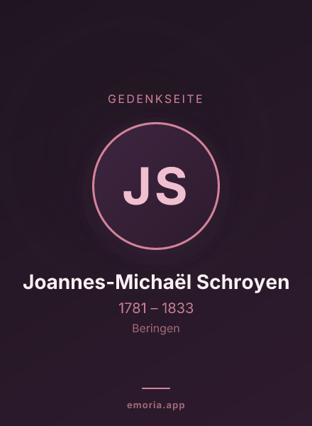 Gedenkportrait von Joannes-Michaël Schroyen