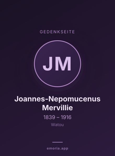 Gedenkportrait von Joannes-Nepomucenus Mervillie