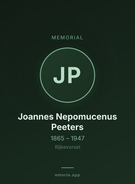Memorial portrait of Joannes Nepomucenus Peeters
