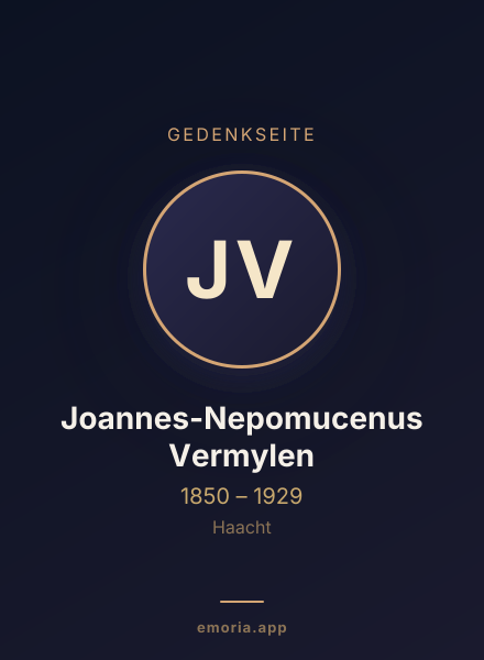 Gedenkportrait von Joannes-Nepomucenus Vermylen