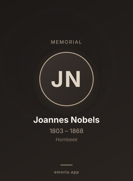 Memorial portrait of Joannes Nobels