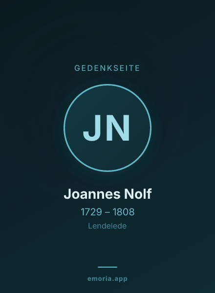 Gedenkportrait von Joannes Nolf