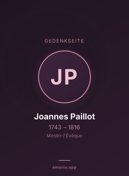 Gedenkportrait von Joannes Paillot