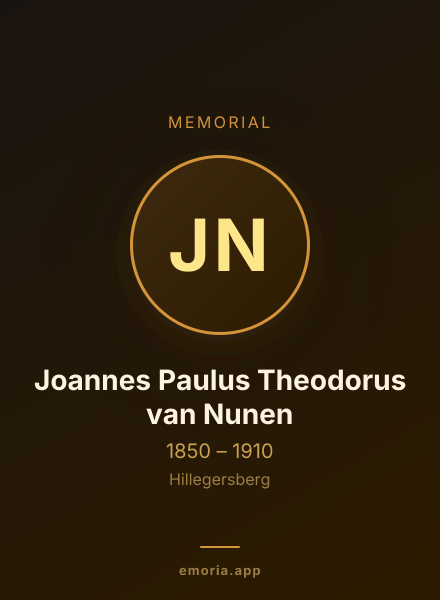 Memorial portrait of Joannes Paulus Theodorus van Nunen