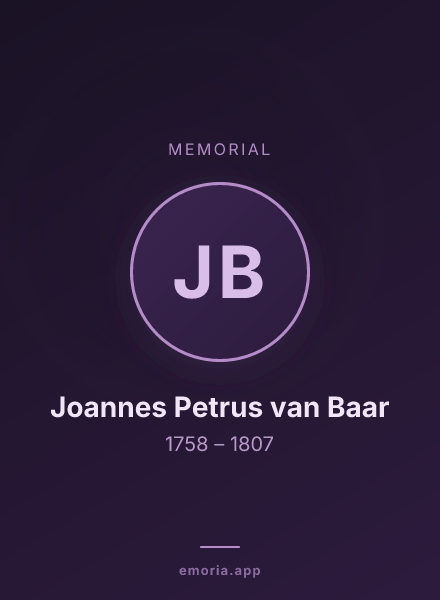 Memorial portrait of Joannes Petrus van Baar
