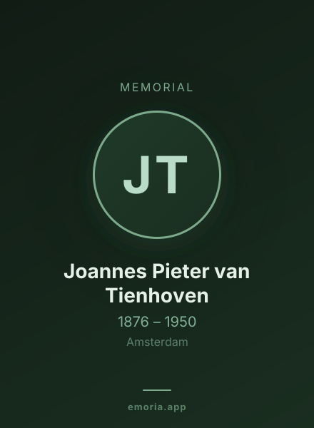 Memorial portrait of Joannes Pieter van Tienhoven