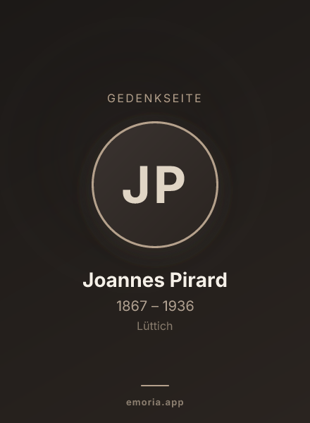 Gedenkportrait von Joannes Pirard