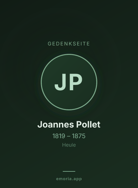 Gedenkportrait von Joannes Pollet