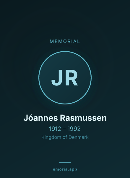 Memorial portrait of Jóannes Rasmussen