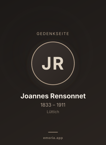 Gedenkportrait von Joannes Rensonnet