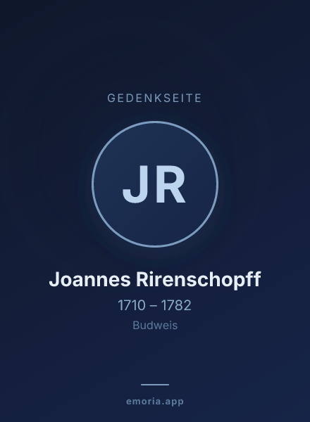 Gedenkportrait von Joannes Rirenschopff
