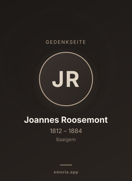 Gedenkportrait von Joannes Roosemont