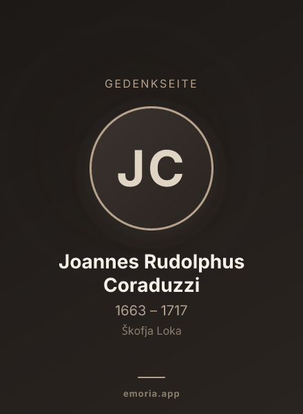 Gedenkportrait von Joannes Rudolphus Coraduzzi
