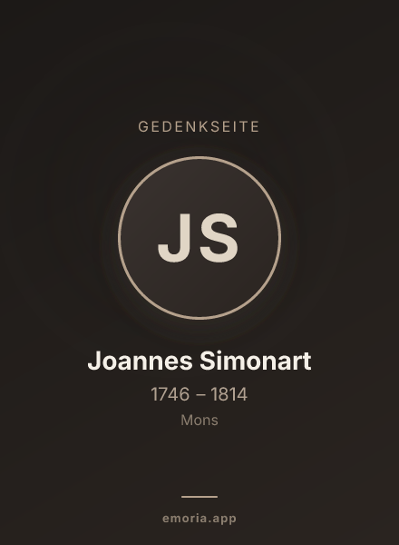 Gedenkportrait von Joannes Simonart