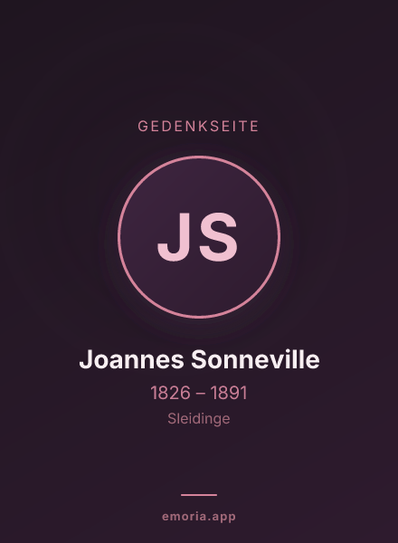 Gedenkportrait von Joannes Sonneville