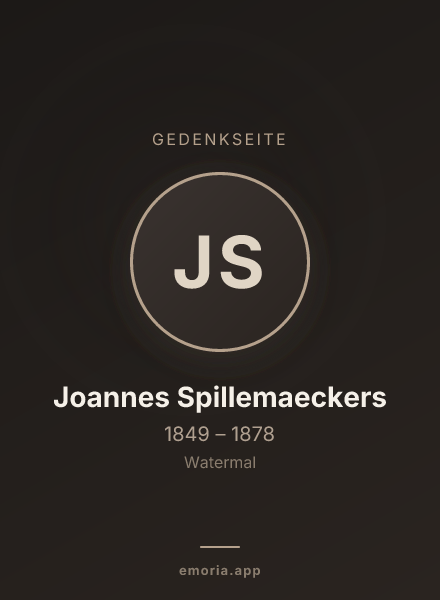 Gedenkportrait von Joannes Spillemaeckers