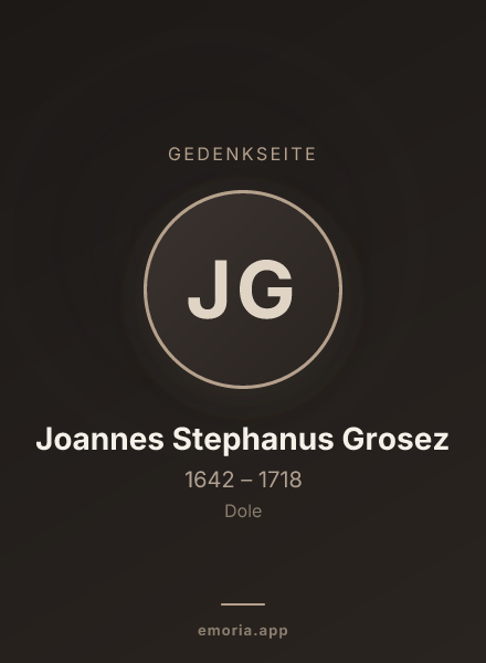 Gedenkportrait von Joannes Stephanus Grosez