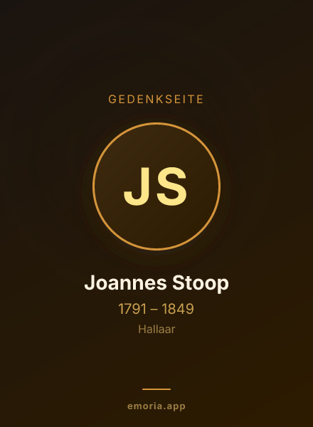 Gedenkportrait von Joannes Stoop