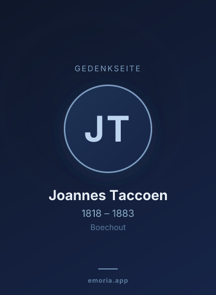 Gedenkportrait von Joannes Taccoen