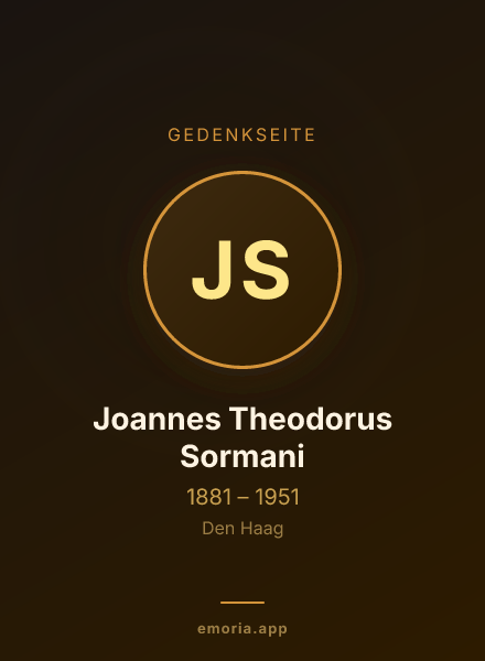 Gedenkportrait von Joannes Theodorus Sormani