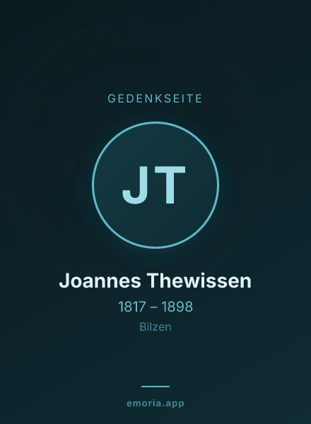 Gedenkportrait von Joannes Thewissen