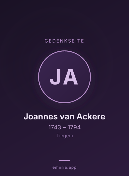 Gedenkportrait von Joannes van Ackere