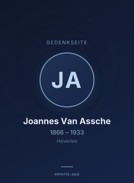 Gedenkportrait von Joannes Van Assche