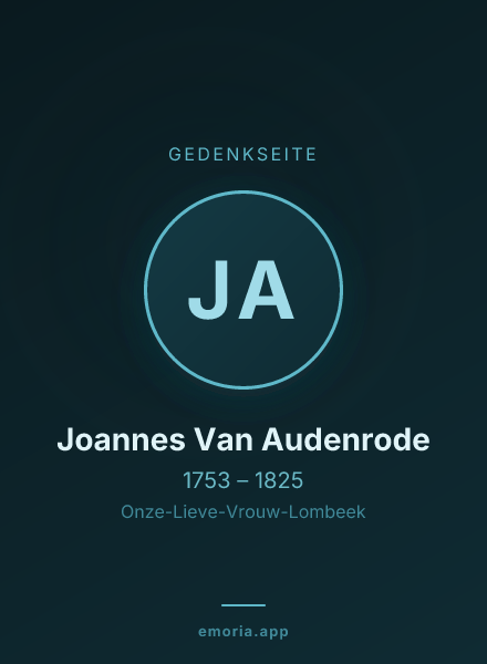 Gedenkportrait von Joannes Van Audenrode