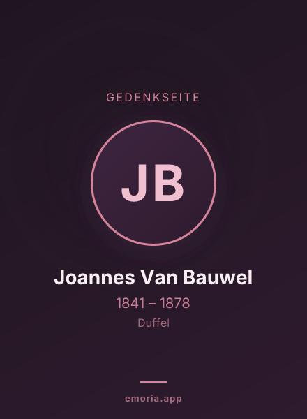 Gedenkportrait von Joannes Van Bauwel