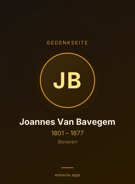 Gedenkportrait von Joannes Van Bavegem