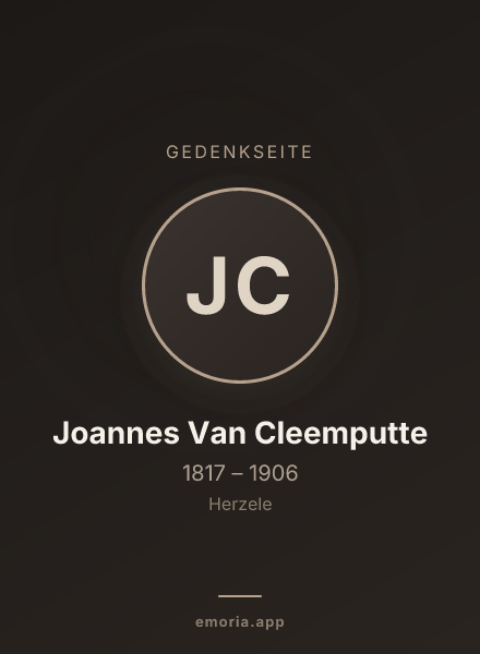 Gedenkportrait von Joannes Van Cleemputte