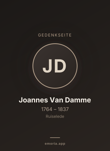 Gedenkportrait von Joannes Van Damme