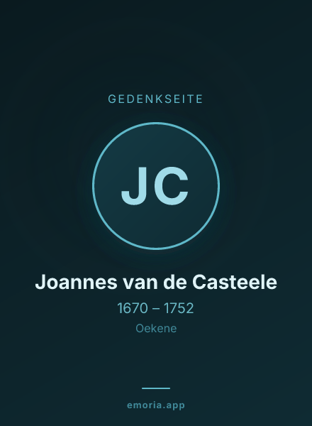 Gedenkportrait von Joannes van de Casteele