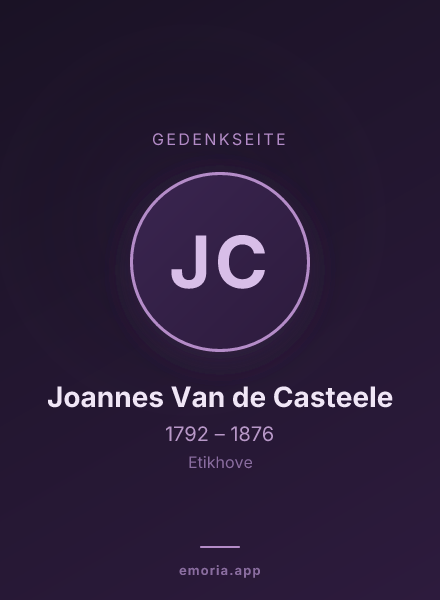 Gedenkportrait von Joannes Van de Casteele