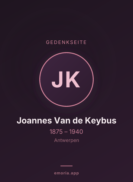 Gedenkportrait von Joannes Van de Keybus