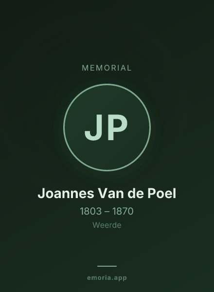 Memorial portrait of Joannes Van de Poel