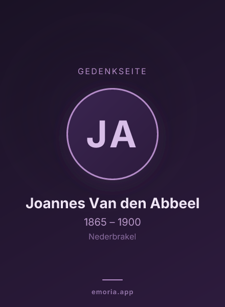 Gedenkportrait von Joannes Van den Abbeel