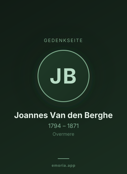 Gedenkportrait von Joannes Van den Berghe