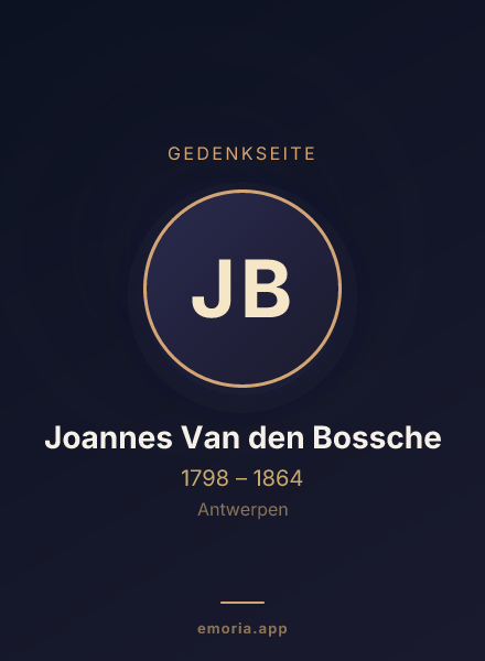 Gedenkportrait von Joannes Van den Bossche