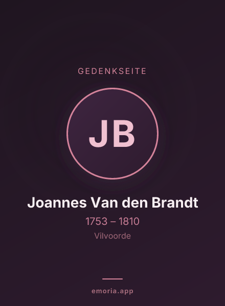 Gedenkportrait von Joannes Van den Brandt