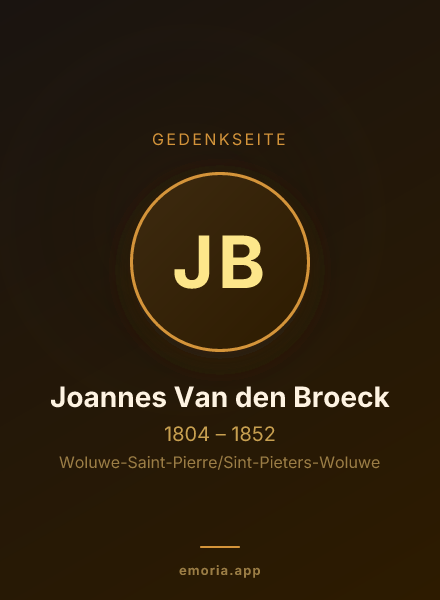 Gedenkportrait von Joannes Van den Broeck