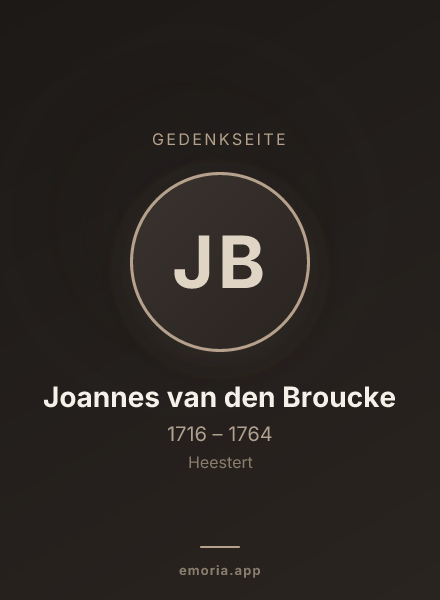 Gedenkportrait von Joannes van den Broucke