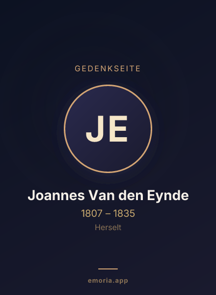 Gedenkportrait von Joannes Van den Eynde