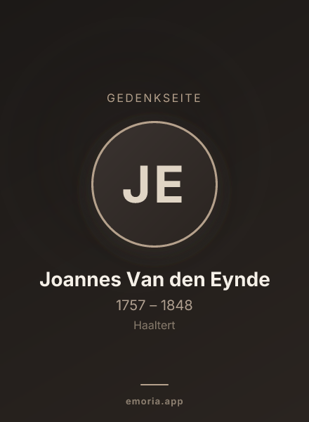 Gedenkportrait von Joannes Van den Eynde