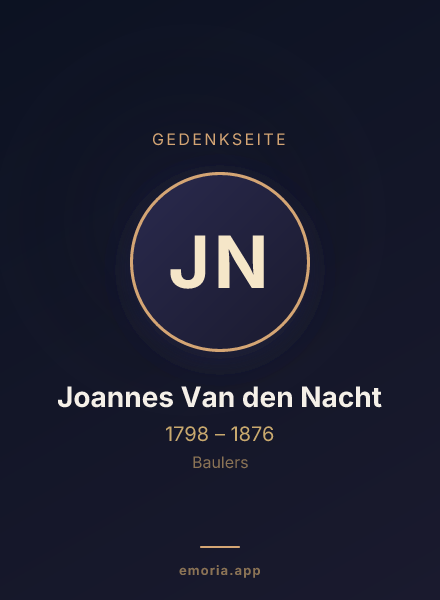 Gedenkportrait von Joannes Van den Nacht