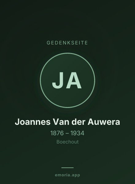 Gedenkportrait von Joannes Van der Auwera