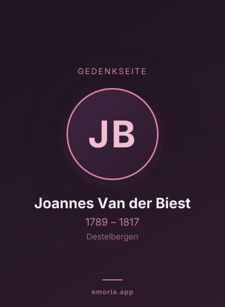 Gedenkportrait von Joannes Van der Biest
