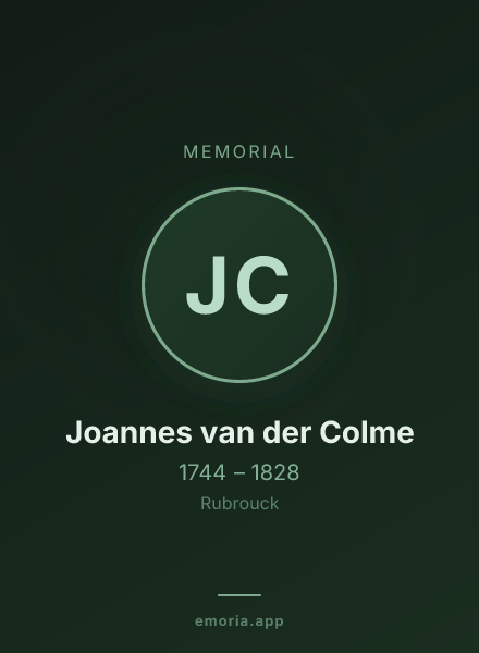 Memorial portrait of Joannes van der Colme