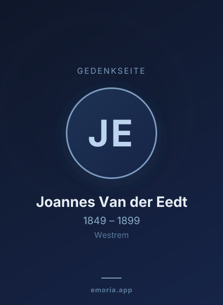Gedenkportrait von Joannes Van der Eedt