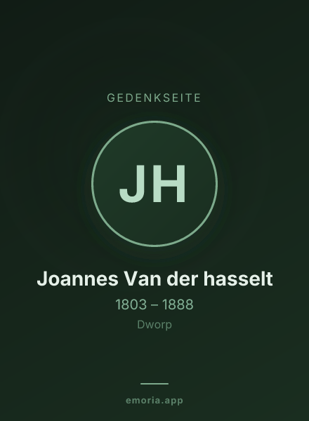 Gedenkportrait von Joannes Van der hasselt